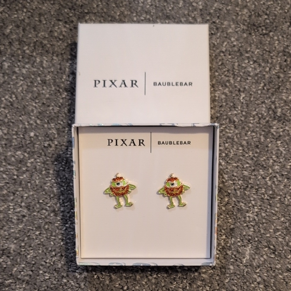 Pixar BaubleBar Monsters Inc Pumpkin Halloween Earrings NIB
